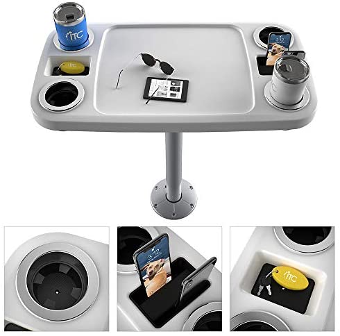 Manufacturers' Select Marine, Boat Table Leg Set. Pontoon Boat Acc. Pedestal Table. Extra-Large Removable Table. Built-in Cup Holders, Phone Holder by ITC - 41+3jV4+3nL. AC