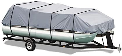 EliteShield 600 Denier Heavy Duty Trailerable UV Resistant Pontoon Deck Boat Storage Cover 21'-24' -