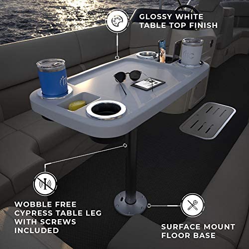 Manufacturers' Select Marine, Boat Table Leg Set. Pontoon Boat Acc. Pedestal Table. Extra-Large Removable Table. Built-in Cup Holders, Phone Holder by ITC - 51Qa6ANzlvL. AC